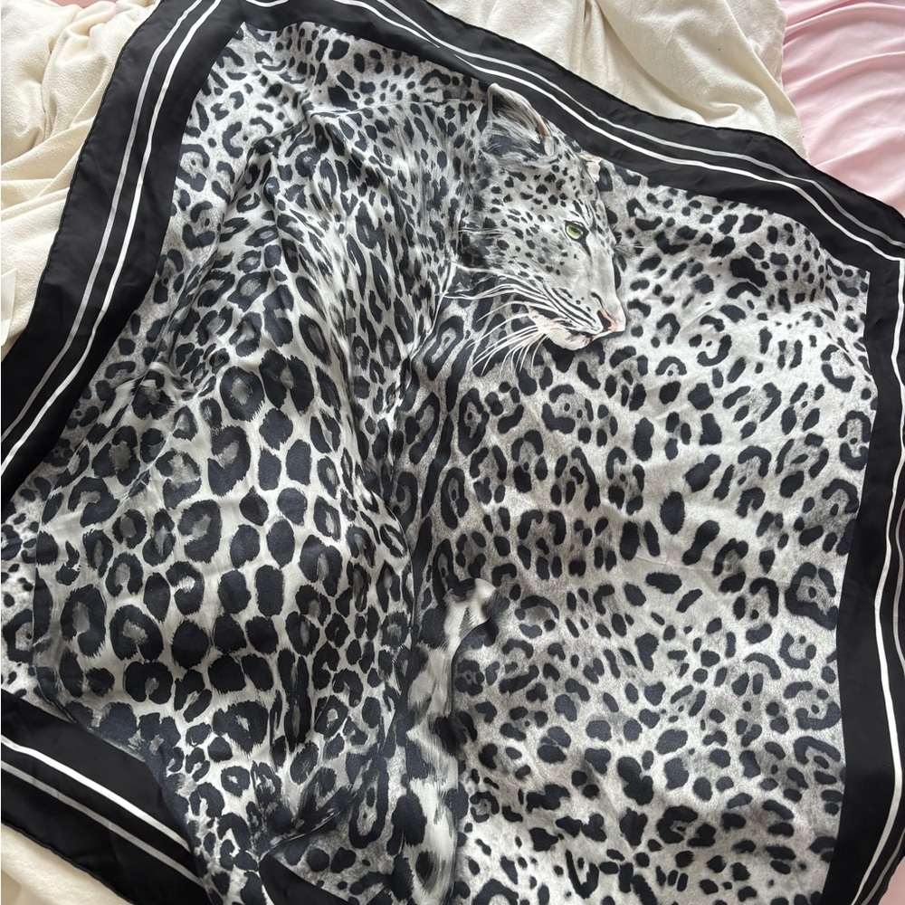 Dolce & Gabbana Leopard Print Silk Scarf